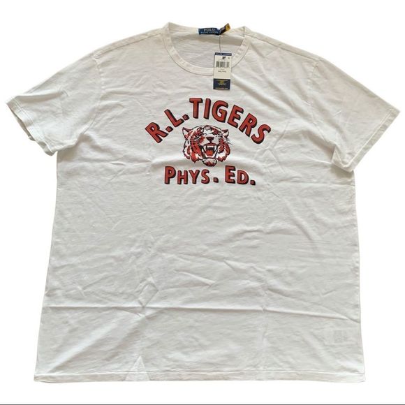 Polo Ralph Lauren Men's White RL Tigers Graphic Crew-Neck T-Shirt NWT - Picture 1 of 6